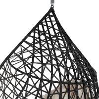 Balanço Suspenso Ninho Gota Com Mola, Mosquetão E Suporte Para Terraço - Preto A1