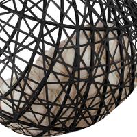 Balanço Suspenso Ninho Gota Com Mola, Mosquetão E Suporte Para Terraço - Preto A1 - 5