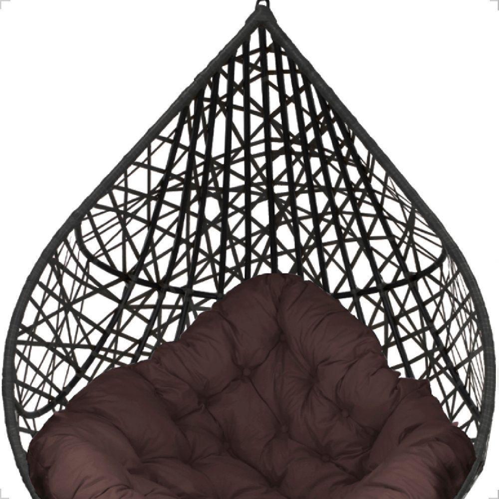 Balanço Suspenso Ninho Gota Com Suporte, Mosquetão E Mola Para Quintal - Preto A4 - 2