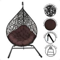 Balanço Suspenso Ninho Gota Com Suporte, Mosquetão E Mola Para Quintal - Preto A4 - 6