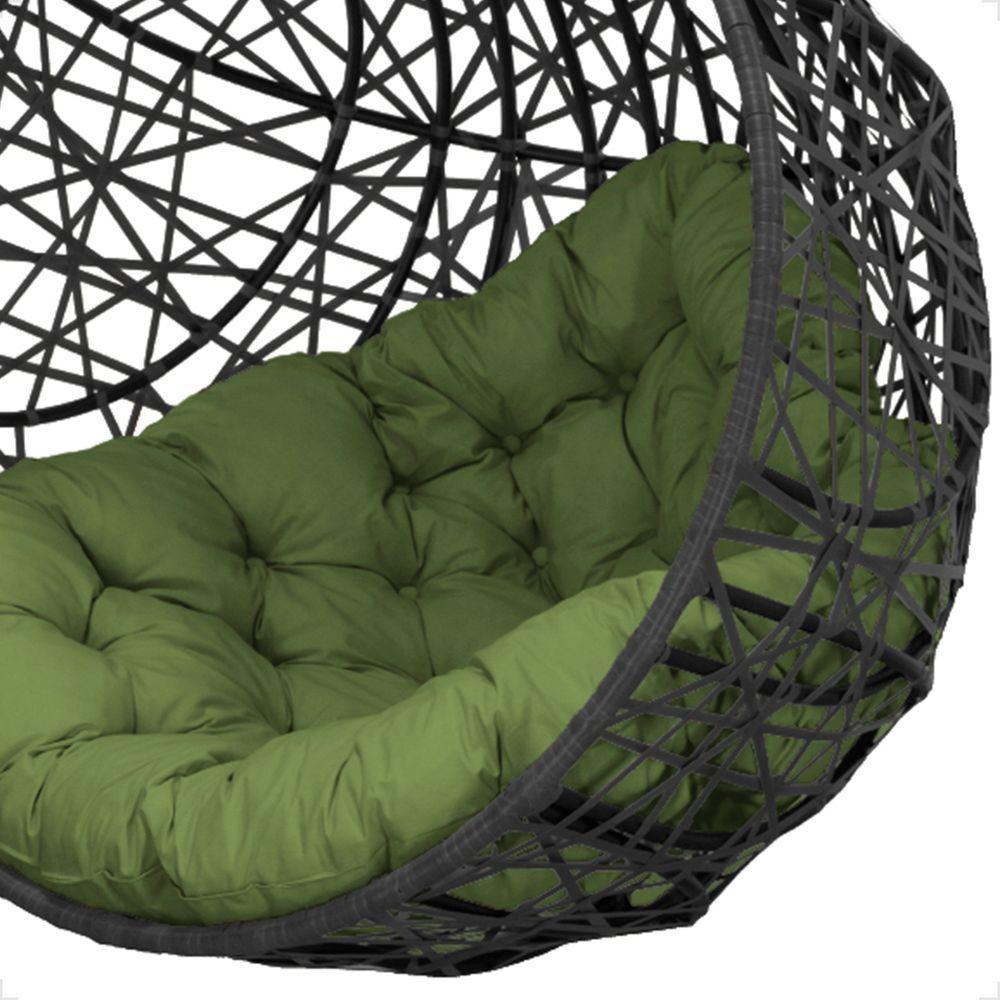 Balanço Suspenso Ninho Gota Com Mosquetão, Mola E Suporte Para Ambiente Externo - Preto A5 - 4