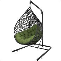 Balanço Suspenso Ninho Gota Com Mosquetão, Mola E Suporte Para Ambiente Externo - Preto A5 - 1