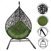 Balanço Suspenso Ninho Gota Com Mosquetão, Mola E Suporte Para Ambiente Externo - Preto A5 - 8