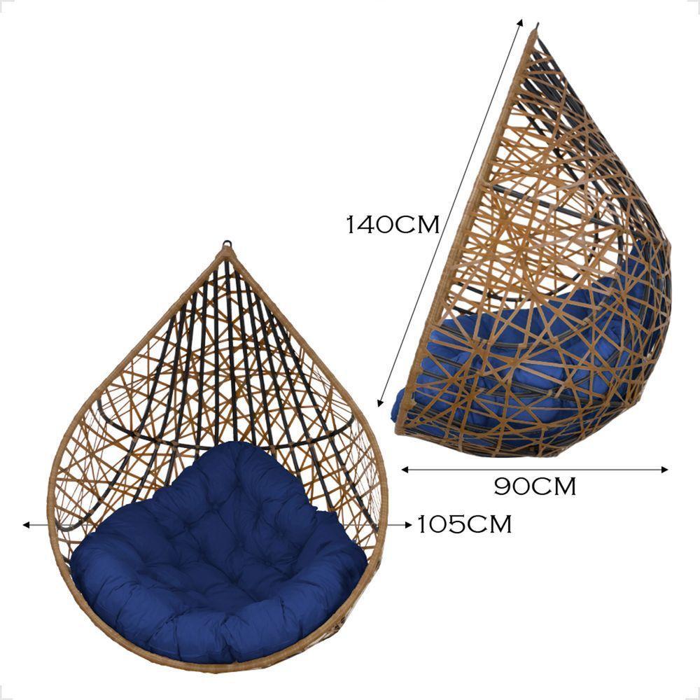 Balanço Suspenso Ninho Gota Com Mosquetão E Mola Para área Externa - Caramelo A2 - 8