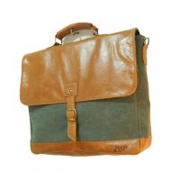 Pasta Carteiro Executiva De Lona E Couro Konverge Zup Ii Cor Verde Claro - 3