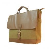 Pasta Carteiro Executiva De Lona E Couro Konverge Zup Ii Cor Caqui