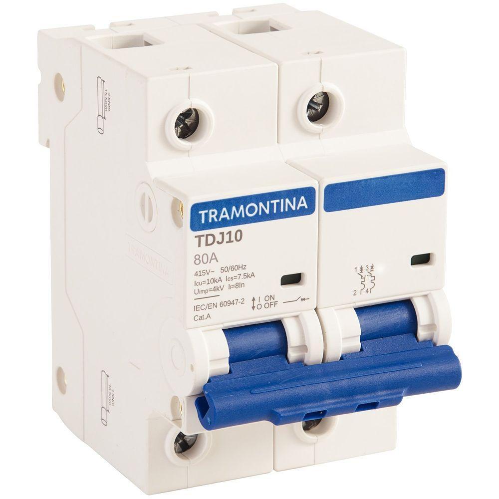 Minidisjuntor Tdj10 2 P 80 A 10 Ka Curva C Tramontina Tramontina - 1