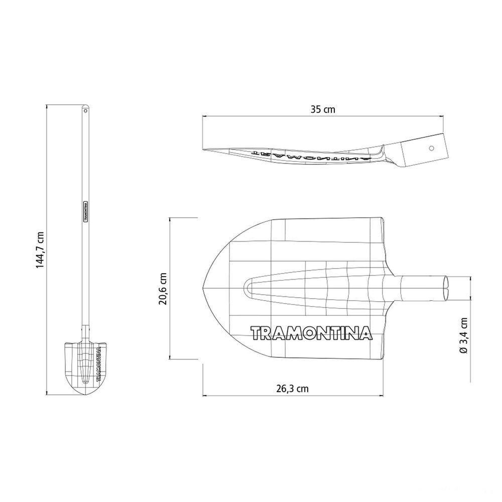 Vanga Com Ponta Tramontina 402-00 Em Aço Com Cabo De Madeira 120 Cm Tramontina - 3