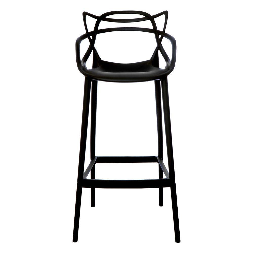 Kit 2 Banquetas Allegra Preta Polipropileno Cozinha Bistrô Bancada - 2