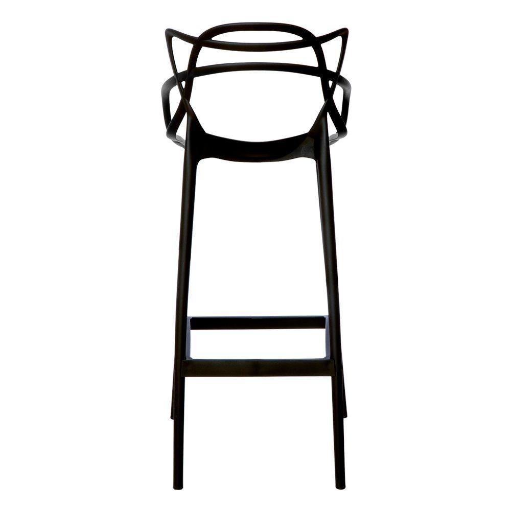 Kit 2 Banquetas Allegra Preta Polipropileno Cozinha Bistrô Bancada - 4