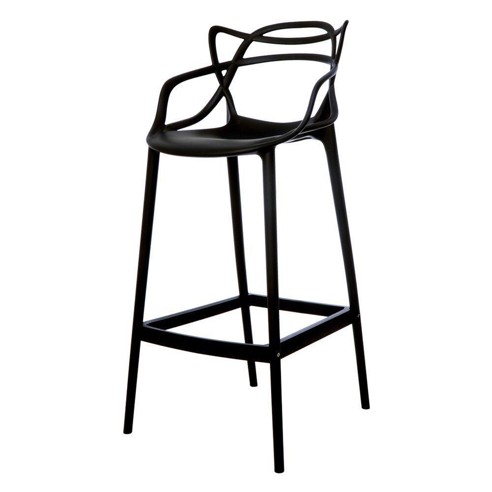 Kit 2 Banquetas Allegra Preta Polipropileno Cozinha Bistrô Bancada - 5