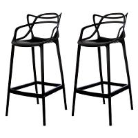 Kit 2 Banquetas Allegra Preta Polipropileno Cozinha Bistrô Bancada - 1