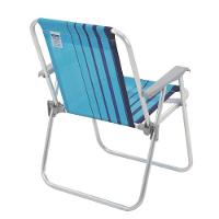 Cadeira De Praia Tramontina Samoa Alta Em Alumínio Com Assento Azul Tramontina