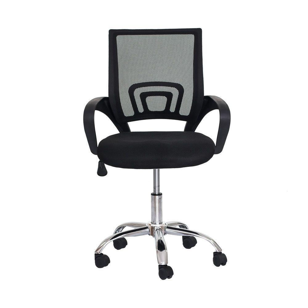 Kit Cadeiras De Escritório, 1 Cadeira Tela Mesh Com Base Giratória + 2 Cadeiras Tela Mesh Base Fixa - 6