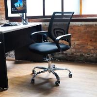 Kit Cadeiras De Escritório, 1 Cadeira Tela Mesh Com Base Giratória + 2 Cadeiras Tela Mesh Base Fixa - 3