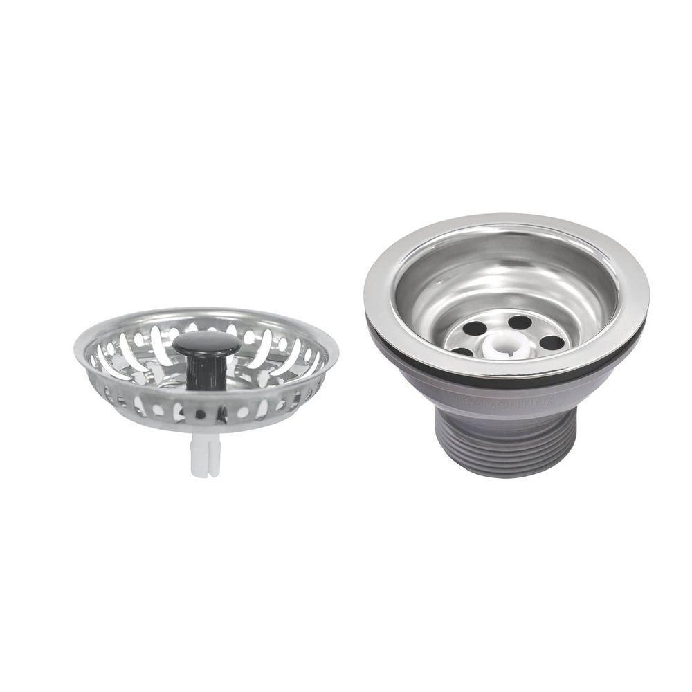 Válvula Econômica Para Pias Cubas E Tanques 3 1-2" Sem Escape Em Aço Inox E Polipropileno - 1