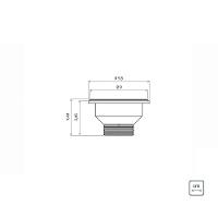 Válvula Econômica Para Pias Cubas E Tanques 3 1-2" Sem Escape Em Aço Inox E Polipropileno - 3