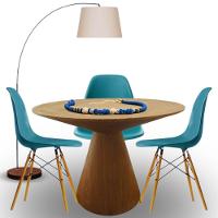 Mesa De Jantar Eclipse Cone Redonda 110cm Em Freijo - 1