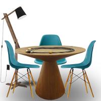 Mesa De Jantar Eclipse Cone Redonda 110cm Em Freijo - 2