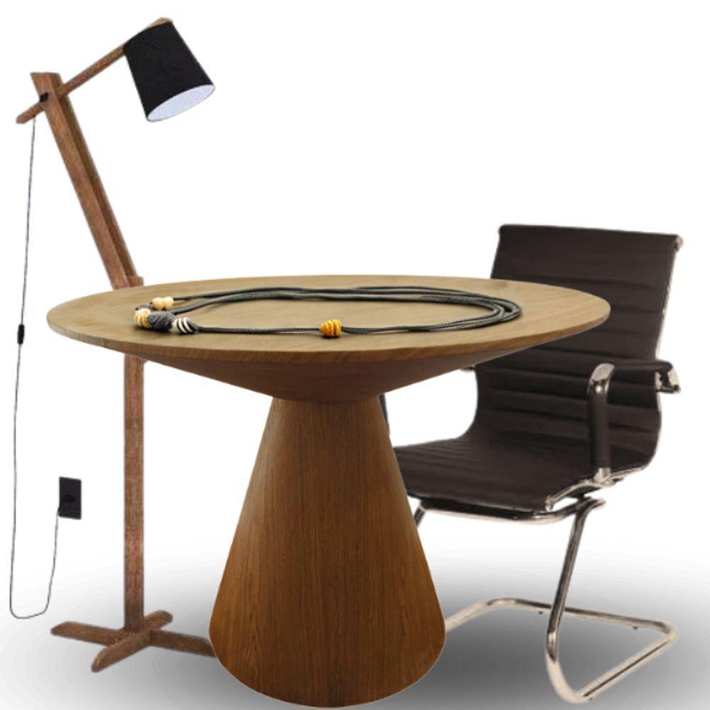 Mesa De Jantar Eclipse Cone Redonda 140cm Em Freijo - 1