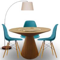 Mesa De Jantar Eclipse Cone Redonda 130cm Em Freijo - 3