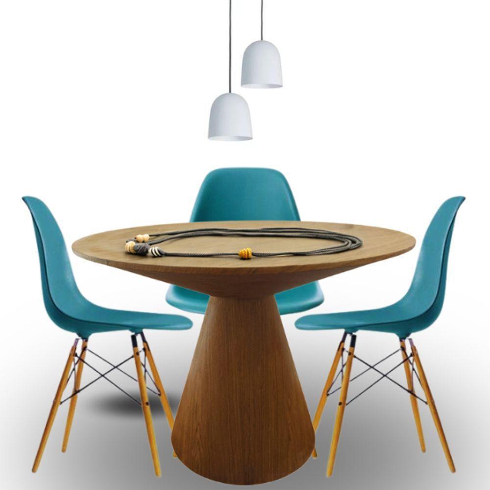 Mesa De Jantar Eclipse Cone Redonda 90cm Em Freijo - 3