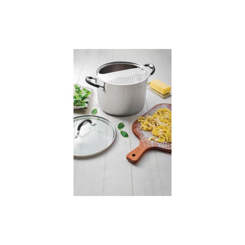 Espagueteira Solar Silicone Em Aço Inox Com Fundo Triplo Com Tampa De Vidro 24 Cm 7,8 L - 4