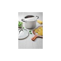 Espagueteira Solar Silicone Em Aço Inox Com Fundo Triplo Com Tampa De Vidro 24 Cm 7,8 L