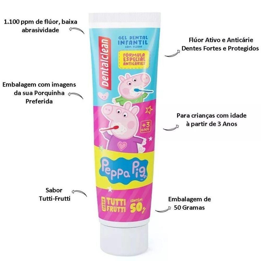 2x Gel Dental Infantil Peppa Pig - Com Fluor E Sem Fluor - 6
