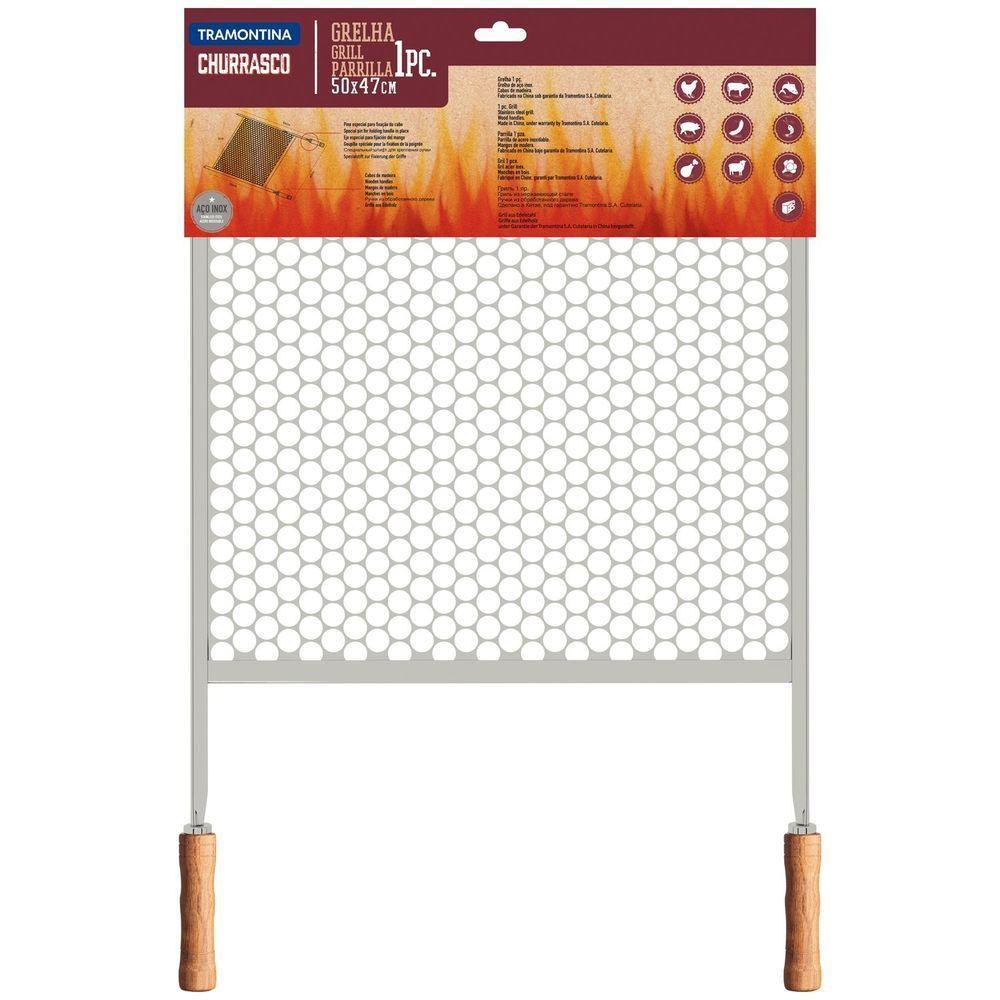 Grelha Tramontina Em Aço Inox Com Cabo De Madeira 83,5 X 45 Cm Tramontina - 3