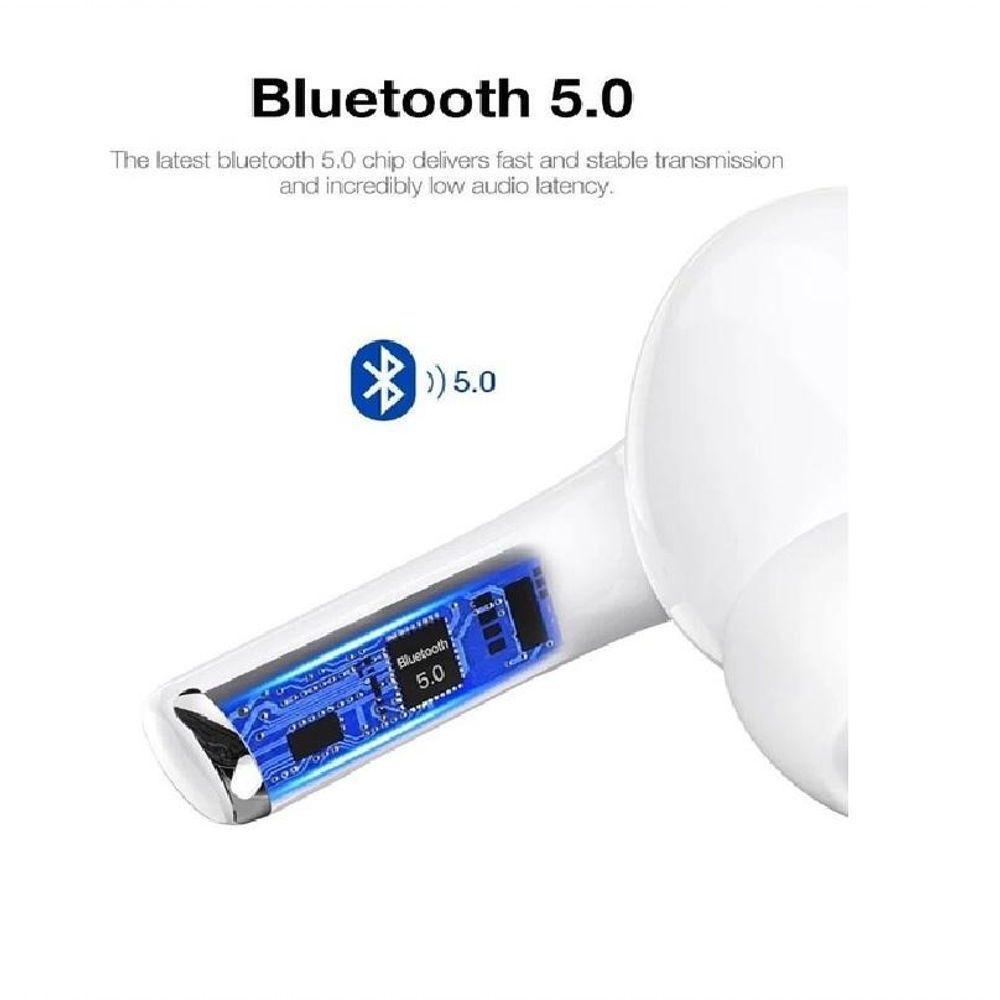 Fone Ouvido Bluetooth V5.0 Sem Fio Tws Musica Com Borracha Branco Tg906 - 3