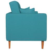 Sofá 03 Lugares Living Ponza Suede Cor Azul Turquesa - 2