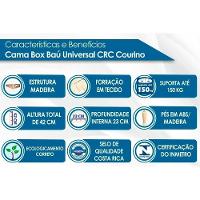 Cama Box Baú Solteiro: Colchão Molas Anjos Superlastic Classic + Base CRC Courano White(88x188)