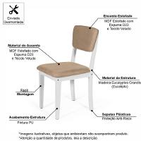 Mesa De Jantar Redonda Montreal Bran/nor Com 4 Cadeiras Estofadas Ella Branco/marrom Claro - 6