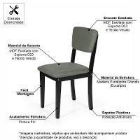 Mesa De Jantar Redonda Montreal Pret/nor Com 4 Cadeiras Estofadas Ella Preto/cinza - 5