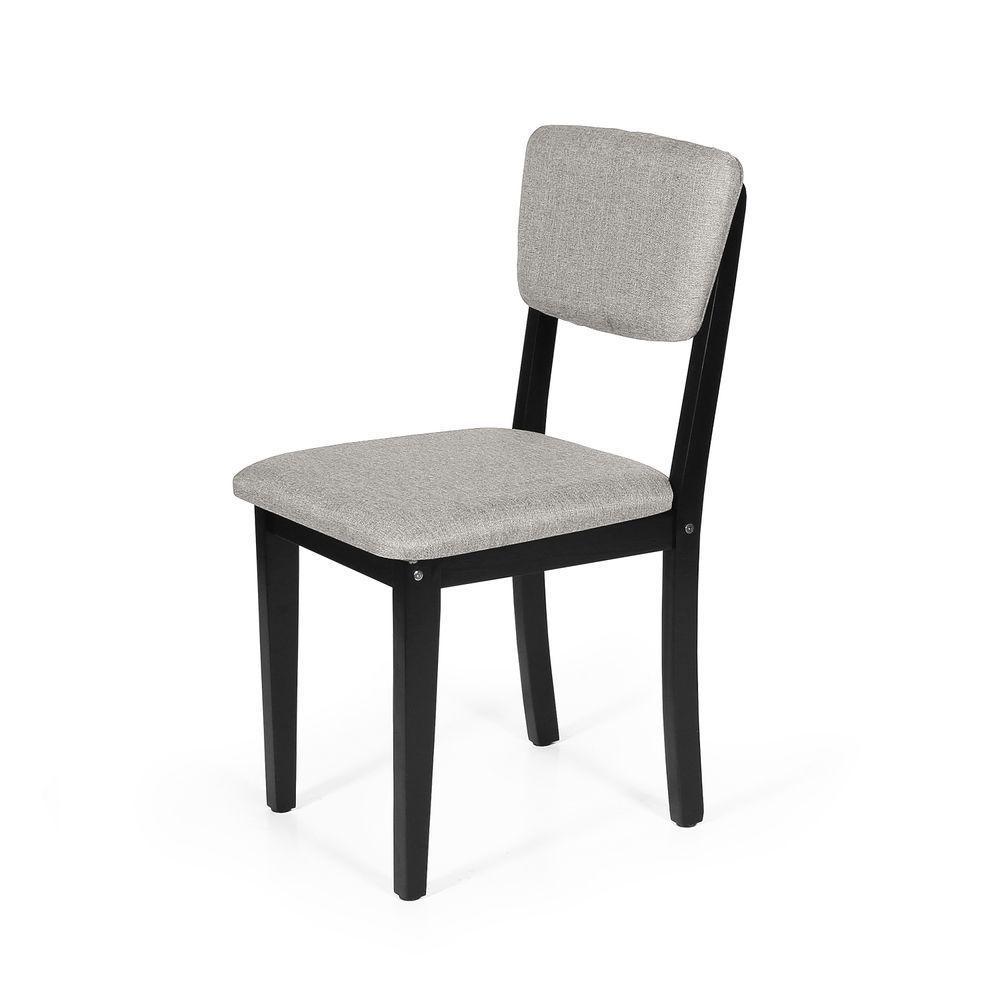 Mesa De Jantar Redonda Gabi Pret/nor Com 4 Cadeiras Estofadas Ella Preto/cinza Claro - 2