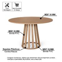 Mesa De Jantar Redonda Gabi Jade Com 4 Cadeiras Estofadas Ella Branco/bege - 5