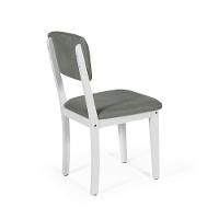 Mesa De Jantar Redonda Gabi Jade Com 4 Cadeiras Estofadas Ella Branco/cinza - 5