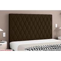 Painel de Cama Box Estofada Casal Camponesa Plus Veludo Cacau - Simbal - 1