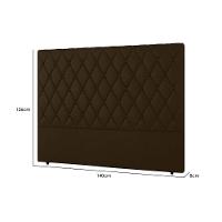 Painel de Cama Box Estofada Casal Camponesa Plus Veludo Cacau - Simbal - 3