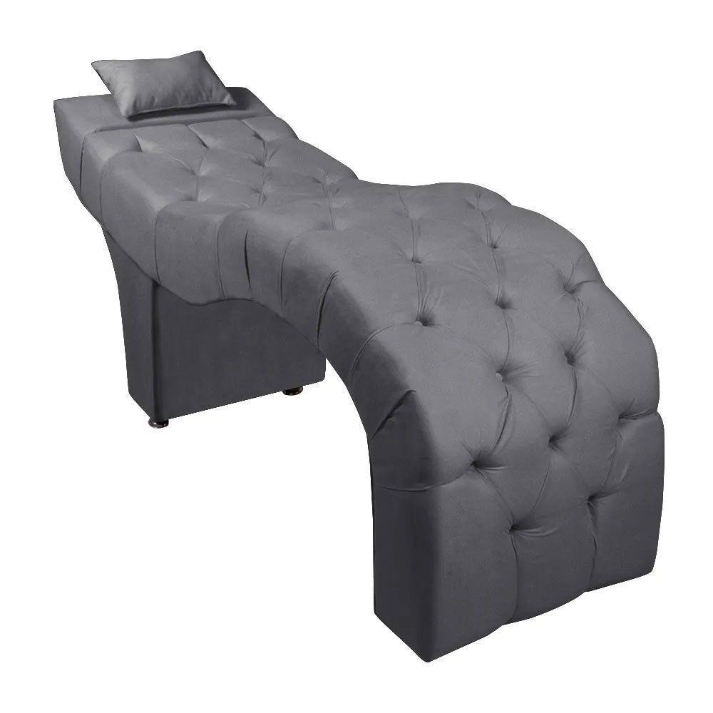 Maca Estofada Para Clínica De Estética Facial Com Capitonê Andressa Suede Cinza Speciale Home Cinza - 1