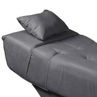 Maca Estofada Para Clínica De Estética Facial Com Capitonê Andressa Suede Cinza Speciale Home Cinza