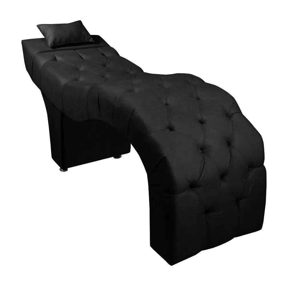 Maca Estofada Para Clínica De Estética Facial Com Capitonê Andressa Veludo Speciale Home Preto - 1