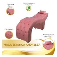 Maca Estofada Para Clínica De Estética Facial Com Capitonê Andressa Veludo Speciale Home Coral - 3