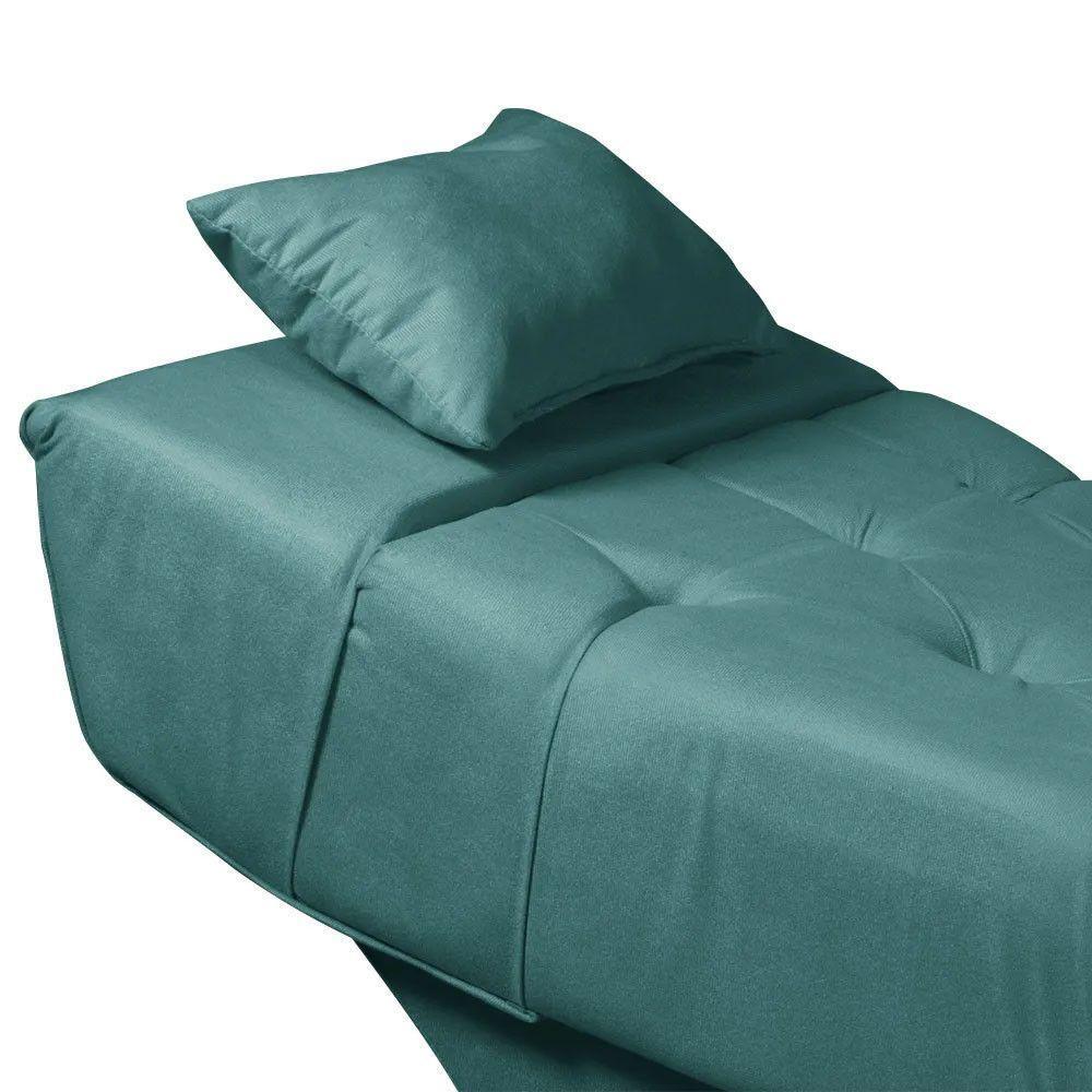 Maca Estofada Para Clínica De Estética Facial Com Capitonê Andressa Veludo Turquesa Speciale Home Turquesa - 3