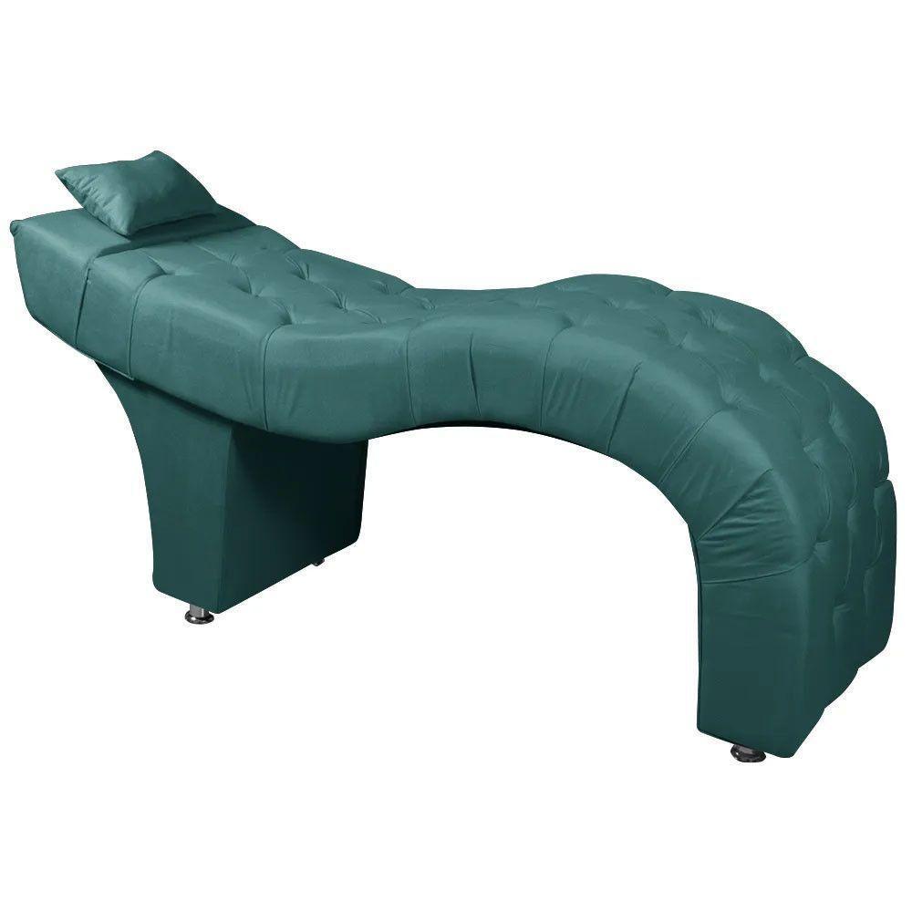 Maca Estofada Para Clínica De Estética Facial Com Capitonê Andressa Veludo Turquesa Speciale Home Turquesa - 5