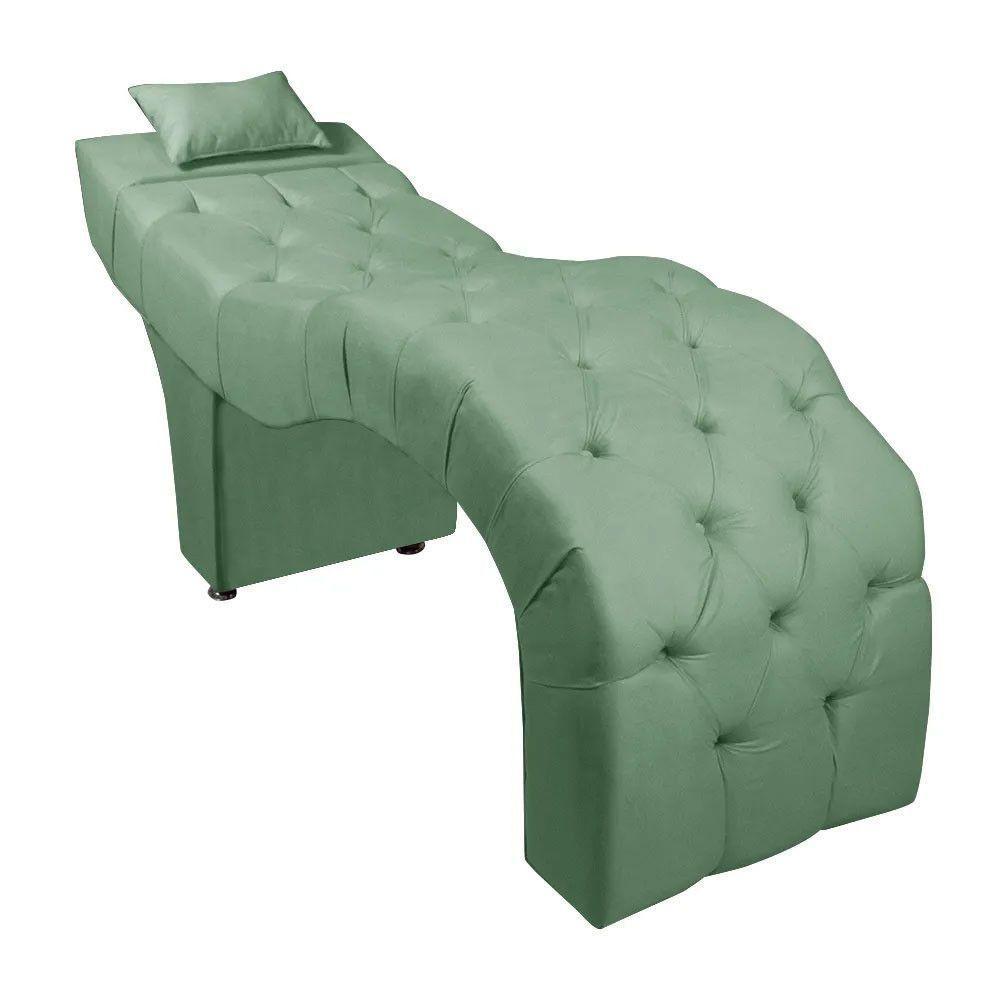 Maca Estofada Para Clínica De Estética Facial Com Capitonê Andressa Veludo Speciale Home Verde Samabaia - 1