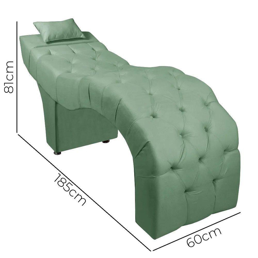 Maca Estofada Para Clínica De Estética Facial Com Capitonê Andressa Veludo Speciale Home Verde Samabaia - 2