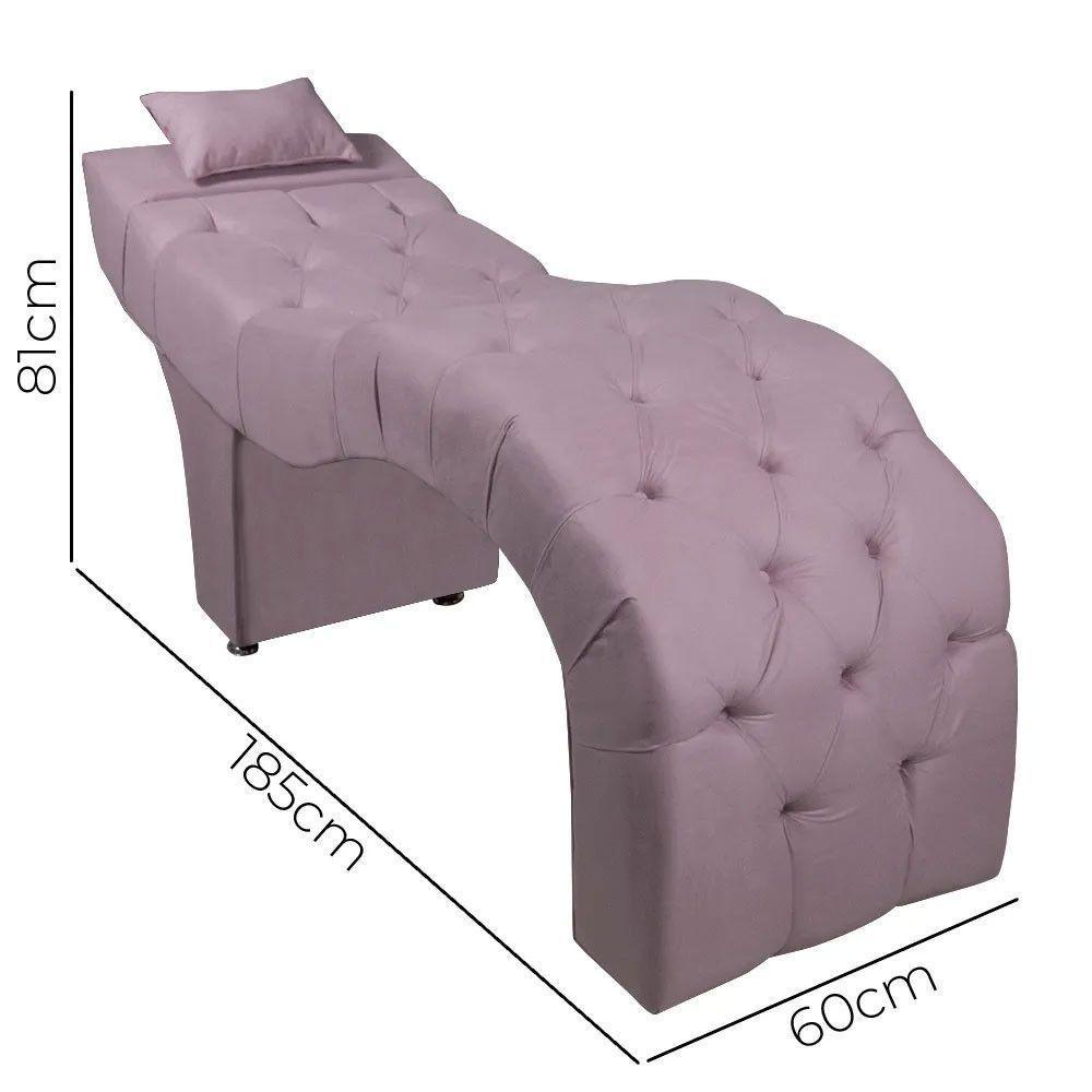 Maca Estofada Para Clínica De Estética Facial Com Capitonê Andressa Veludo Speciale Home Lilás - 2