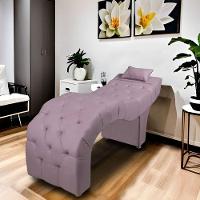 Maca Estofada Para Clínica De Estética Facial Com Capitonê Andressa Lilas Veludo Speciale Home Lilás - 2